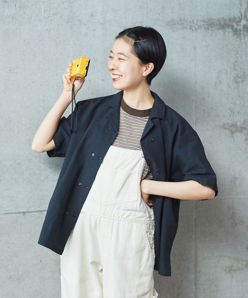 PAR ICI（パーリッシィ）の「タック柄マルチボーダー BIG Tシャツ（Tシャツ/カットソー・レディース・ブラウン/ネイビー・FREE）」の12枚目の写真