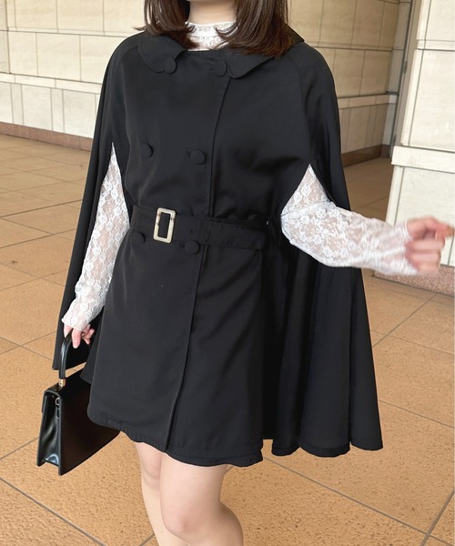 apres jour（アプレジュール）の「ベルト付きケープトレンチコート【ZOZOTOWN限定アイテム】（トレンチコート・レディース・ブラック/アイボリー/ライトブルー/ピンクベージュ・X-LARGE/フリー）」の16枚目の写真