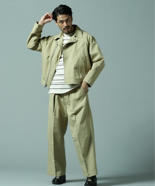 schott✖️Dickies ベージュ ライダースジャケット Schott × Dickies® コラボアイテムを発売！ | 株式会社TSI