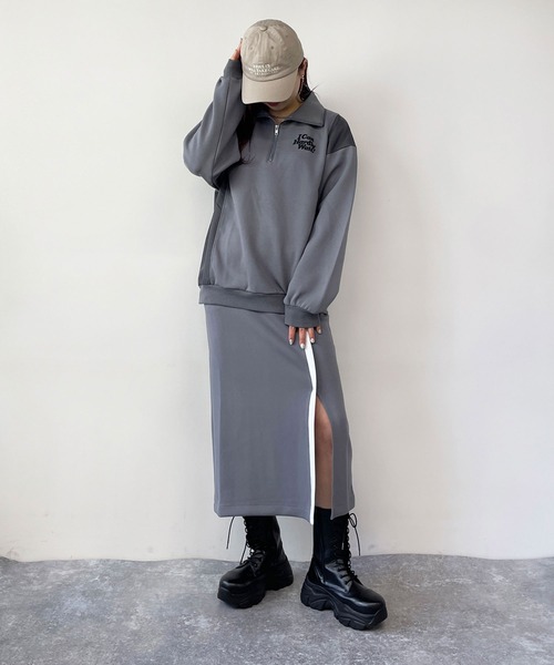 179/WG（イチナナキュウダブルジー）の「バイカラーアイラインスカート（スカート・レディース・ブラック/ホワイト/ブルー・MEDIUM）」の7枚目の写真