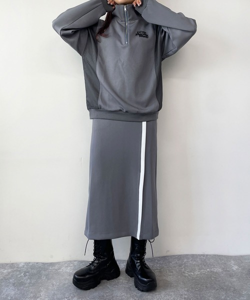 179/WG（イチナナキュウダブルジー）の「バイカラーアイラインスカート（スカート・レディース・ブラック/ホワイト/ブルー・MEDIUM）」の11枚目の写真