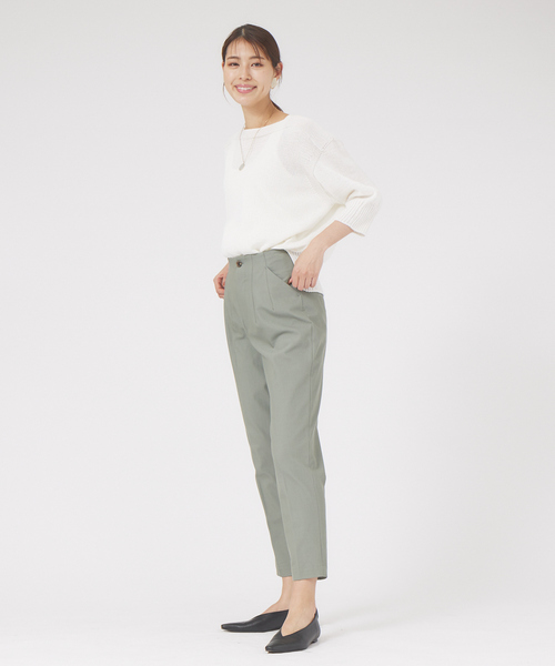 qualite（カリテ）の「ギマコットンボートネックニット（ニット/セーター・レディース・オレンジ/ホワイト/ライトブルー/ダークブラウン・フリー）」の15枚目の写真