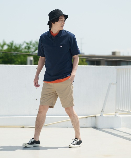 Champion(チャンピオン)の「【CHAMPION/チャンピオン】ワンポイントブランドロゴ刺繍 鹿の子 ポロシャツ コットン100%(ポロシャツ・メンズ・ブラック/カーキ/ネイビー/ホワイト/杢グレー・MEDIUM/X-LARGE/LARGE)」の19枚目の写真