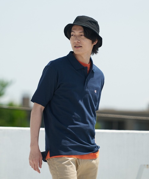 Champion(チャンピオン)の「【CHAMPION/チャンピオン】ワンポイントブランドロゴ刺繍 鹿の子 ポロシャツ コットン100%(ポロシャツ・メンズ・ブラック/カーキ/ネイビー/ホワイト/杢グレー・MEDIUM/X-LARGE/LARGE)」の22枚目の写真