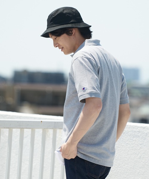 Champion(チャンピオン)の「【CHAMPION/チャンピオン】ワンポイントブランドロゴ刺繍 鹿の子 ポロシャツ コットン100%(ポロシャツ・メンズ・ブラック/カーキ/ネイビー/ホワイト/杢グレー・MEDIUM/X-LARGE/LARGE)」の10枚目の写真