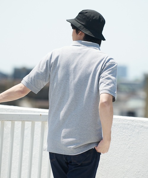 Champion(チャンピオン)の「【CHAMPION/チャンピオン】ワンポイントブランドロゴ刺繍 鹿の子 ポロシャツ コットン100%(ポロシャツ・メンズ・ブラック/カーキ/ネイビー/ホワイト/杢グレー・MEDIUM/X-LARGE/LARGE)」の12枚目の写真