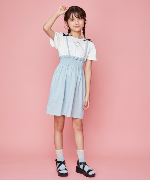 JENNI love（ジェニィラブ）の「肩リボンレイヤード風ワンピ