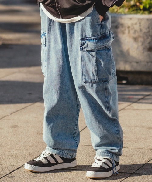 improves(インプローブス)の「デニム イージー カーゴパンツ(デニムパンツ・メンズ・インディゴブルー/ブラック/ライトブルー/ケミカルウォッシュ/ライトブラック・MEDIUM/LARGE)」の5枚目の写真