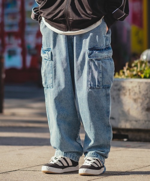 improves(インプローブス)の「デニム イージー カーゴパンツ(デニムパンツ・メンズ・インディゴブルー/ブラック/ライトブルー/ケミカルウォッシュ/ライトブラック・MEDIUM/LARGE)」の11枚目の写真