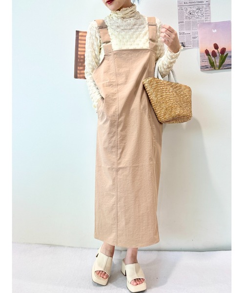 CECIL McBEE（セシルマクビー）の「ベルトストラップジャンスカ（ワンピース・レディース・グリーン/ベージュ・MEDIUM/LARGE）」の8枚目の写真