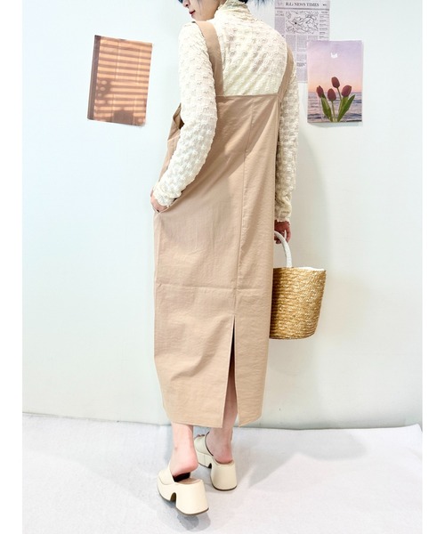 CECIL McBEE（セシルマクビー）の「ベルトストラップジャンスカ（ワンピース・レディース・グリーン/ベージュ・MEDIUM/LARGE）」の9枚目の写真