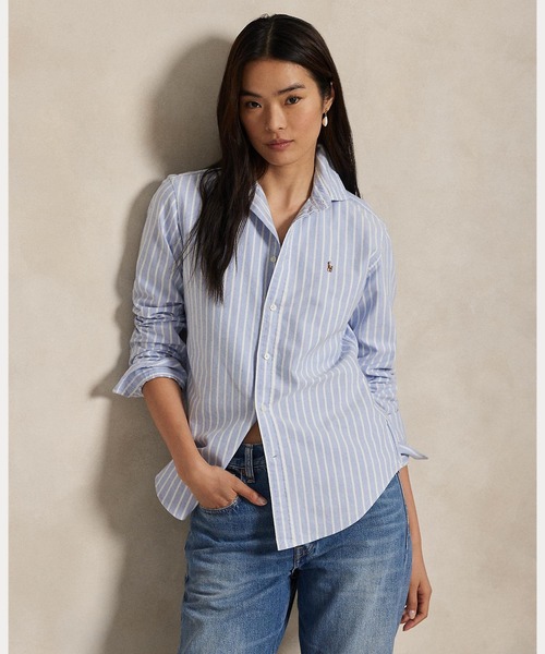 POLO RALPH LAUREN(ポロ ラルフ ローレン)の「クラシック フィット オックスフォード シャツ(シャツ/ブラウス・レディース・ブルー・2/0/4/6/8/10/12/14)」の1枚目の写真