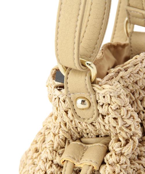 BEAUTY&YOUTH UNITED ARROWS（ビューティーアンドユースユナイテッドアローズ）の「BYSF ペーパー POCO ドローストリングバッグ◆（ショルダーバッグ・レディース・ナチュラル/ネイビー・フリー）」の3枚目の写真