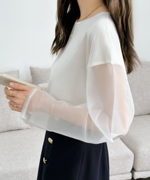 emi+ | 袖シアードッキングカットソー(Tシャツ/カットソー)