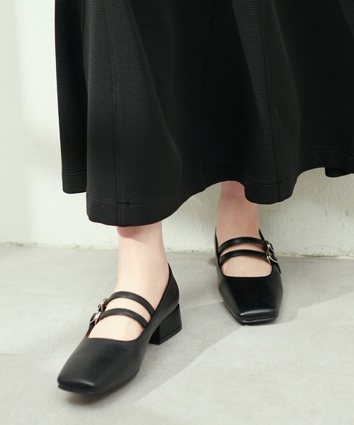 natural couture（ナチュラルクチュール）の「ダブルストラップパンプスシューズ（その他シューズ・レディース・シルバー/アイボリー/ブラック・LARGE/SMALL/MEDIUM）」の13枚目の写真