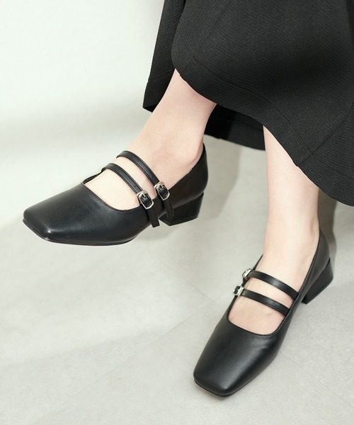 natural couture（ナチュラルクチュール）の「ダブルストラップパンプスシューズ（その他シューズ・レディース・シルバー/アイボリー/ブラック・LARGE/SMALL/MEDIUM）」の12枚目の写真