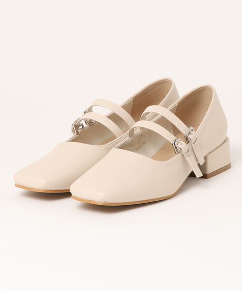 natural couture（ナチュラルクチュール）の「ダブルストラップパンプスシューズ（その他シューズ・レディース・シルバー/アイボリー/ブラック・LARGE/SMALL/MEDIUM）」の8枚目の写真