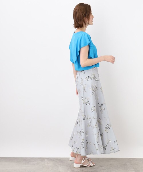 grove（グローブ）の「◆お仕事にもおでかけにも！ボタニカルプリントスカート（スカート・レディース・グレー系5/サックスブルー系・02/03/01/05/04）」の11枚目の写真