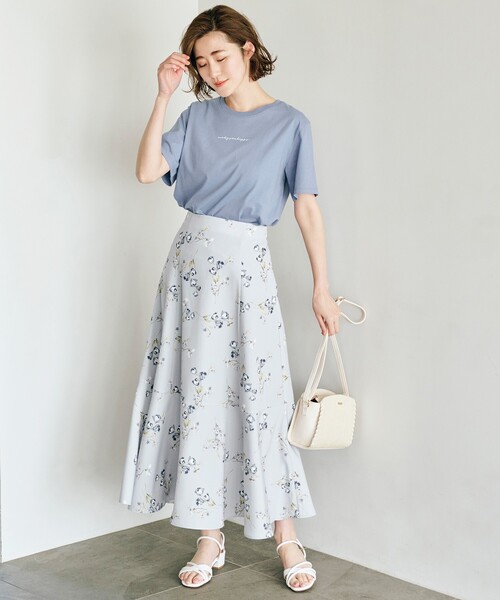 grove（グローブ）の「◆お仕事にもおでかけにも！ボタニカルプリントスカート（スカート・レディース・グレー系5/サックスブルー系・02/03/01/05/04）」の20枚目の写真