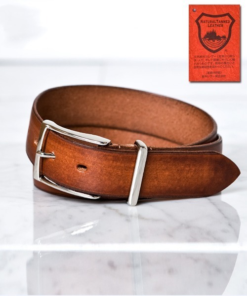 Buffalo Bobs（バッファローボブズ）の「TOCHIGI LEATHER BELT35(栃木レザー ベルト35)（ベルト・メンズ・ブラック/ブラウン・2-3/3-4）」の2枚目の写真