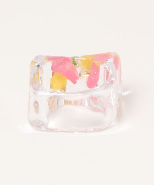tone(トーン)の「【mamo】clear ring(MA)(リング・レディース・ピンク/ホワイト/グリーン・FREE)」の4枚目の写真