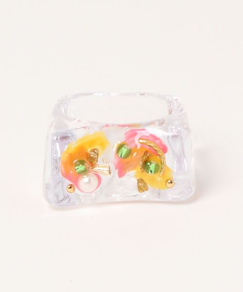 tone(トーン)の「【mamo】clear ring(MA)(リング・レディース・ピンク/ホワイト/グリーン・FREE)」の5枚目の写真