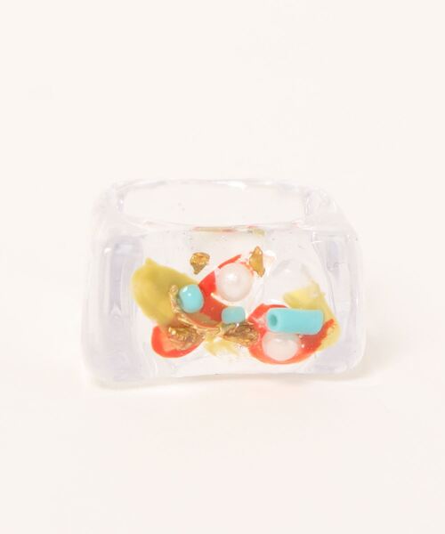 tone(トーン)の「【mamo】clear ring(MA)(リング・レディース・ピンク/ホワイト/グリーン・FREE)」の6枚目の写真