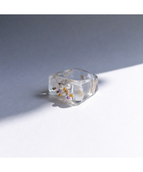tone(トーン)の「【mamo】clear ring(MA)(リング・レディース・ピンク/ホワイト/グリーン・FREE)」の7枚目の写真