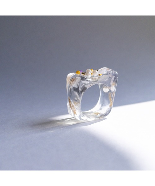 tone(トーン)の「【mamo】clear ring(MA)(リング・レディース・ピンク/ホワイト/グリーン・FREE)」の10枚目の写真