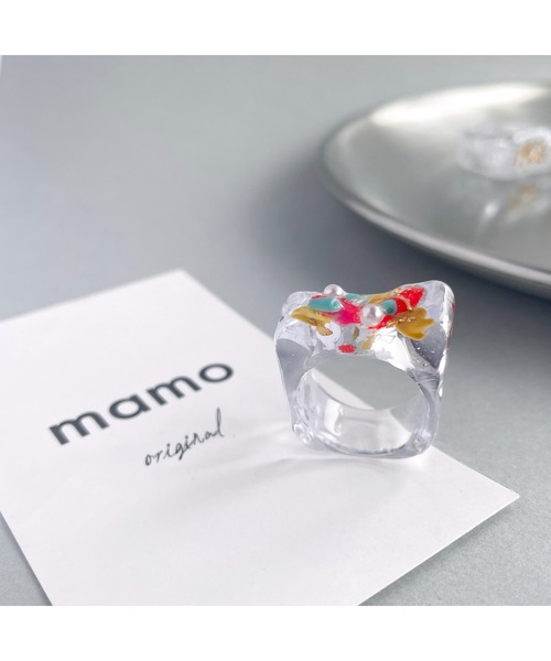 tone(トーン)の「【mamo】clear ring(MA)(リング・レディース・ピンク/ホワイト/グリーン・FREE)」の13枚目の写真