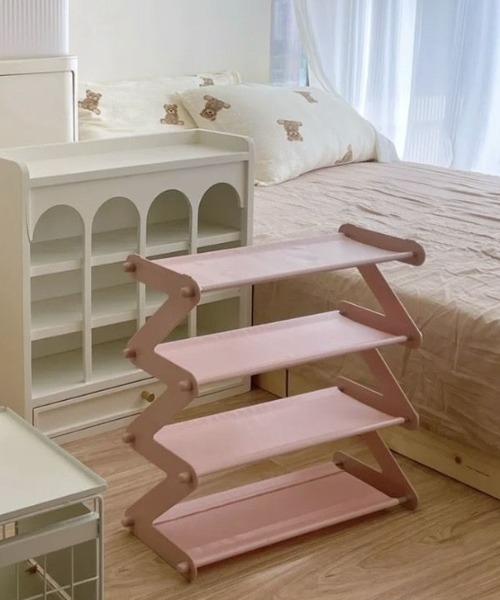 Made in I（メイドインアイ）の「組み立て簡単コンパクトマルチ収納ラック（収納グッズ・レディース・ブラウン/ピンク/グレー/ブルー・FREE）」の11枚目の写真