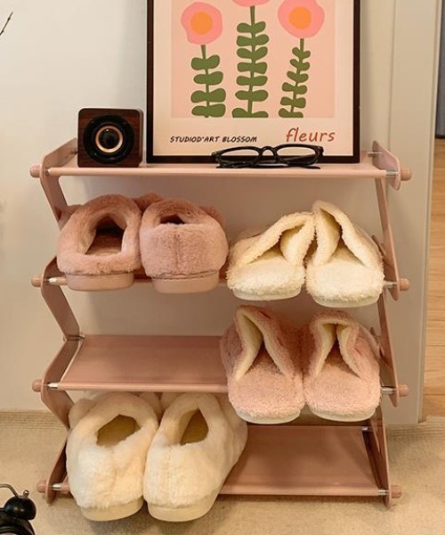 Made in I（メイドインアイ）の「組み立て簡単コンパクトマルチ収納ラック（収納グッズ・レディース・ブラウン/ピンク/グレー/ブルー・FREE）」の5枚目の写真