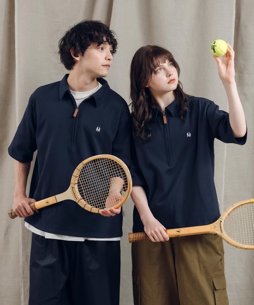 MUHET(ミュエータ)の「ハーフジップTシャツ(Tシャツ/カットソー・レディース・杢グレー/ネイビー/マスタード/ブラウン/レッド系その他・X-LARGE/MEDIUM)」の14枚目の写真