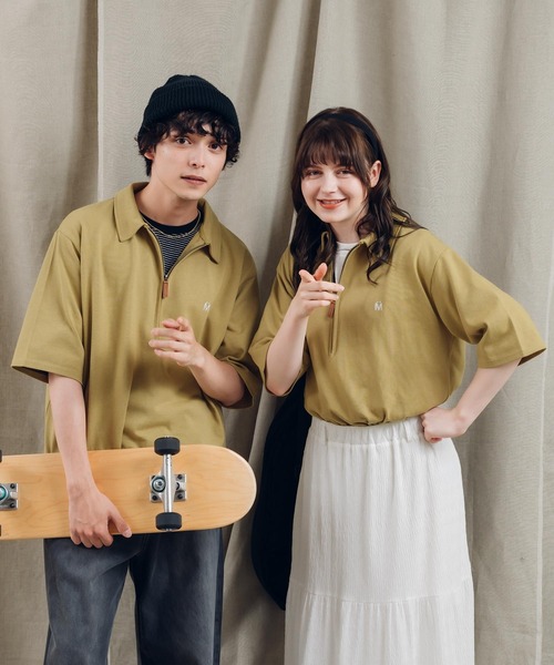 MUHET(ミュエータ)の「ハーフジップTシャツ(Tシャツ/カットソー・レディース・杢グレー/ネイビー/マスタード/ブラウン/レッド系その他・X-LARGE/MEDIUM)」の7枚目の写真