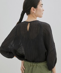 【WEB限定】麻混シアーバルーンスリーブブラウス