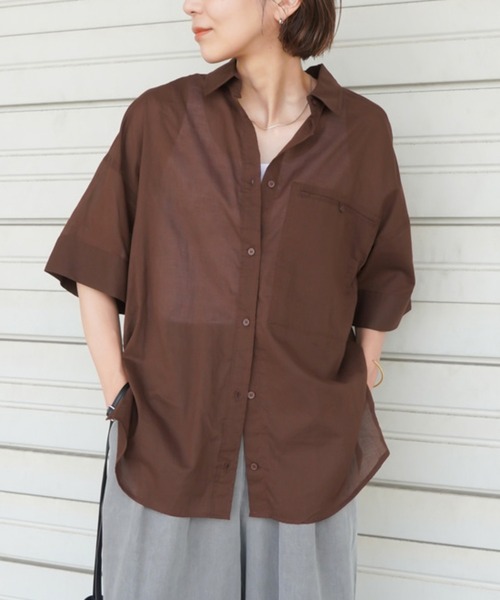 ZUCCa コットンローン ブラウス 半袖 ZUCCa コットンローン ブラウス