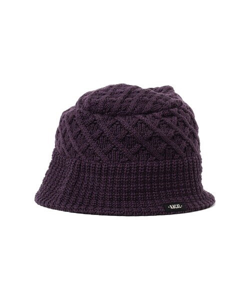 Ray BEAMS（レイビームス）の「RACAL / ニット バケットハット（ハット・レディース・ブラック/パープル/ベージュ/チャコールグレー・ONE SIZE）」の4枚目の写真