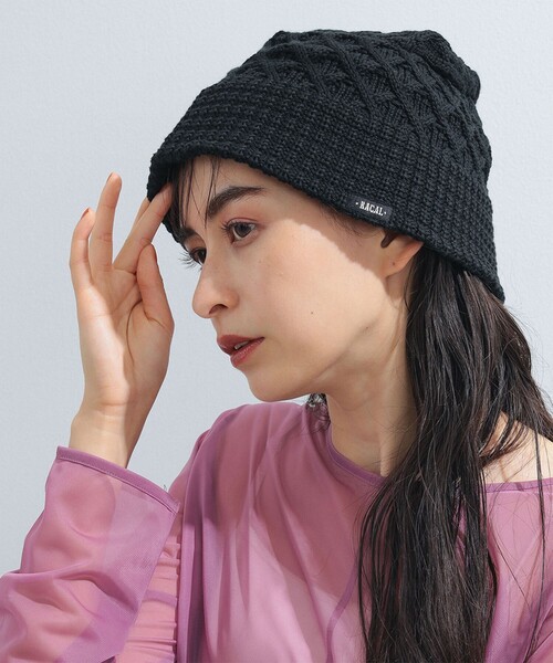 Ray BEAMS（レイビームス）の「RACAL / ニット バケットハット（ハット・レディース・ブラック/パープル/ベージュ/チャコールグレー・ONE SIZE）」の2枚目の写真