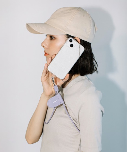 Beau're(ヴュレ)の「【BEAURE】レザーモバイル&マスクストラップショルダー B-23222(スマホグッズ・レディース・オリーブ/パープル/ネイビー/グレー/シルバー/ブラック/ライトパープル/イエロー/ブルー・FREE)」の7枚目の写真