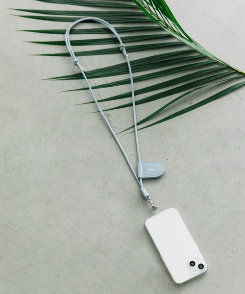 Beau're(ヴュレ)の「【BEAURE】レザーモバイル&マスクストラップショルダー B-23222(スマホグッズ・レディース・オリーブ/パープル/ネイビー/グレー/シルバー/ブラック/ライトパープル/イエロー/ブルー・FREE)」の1枚目の写真