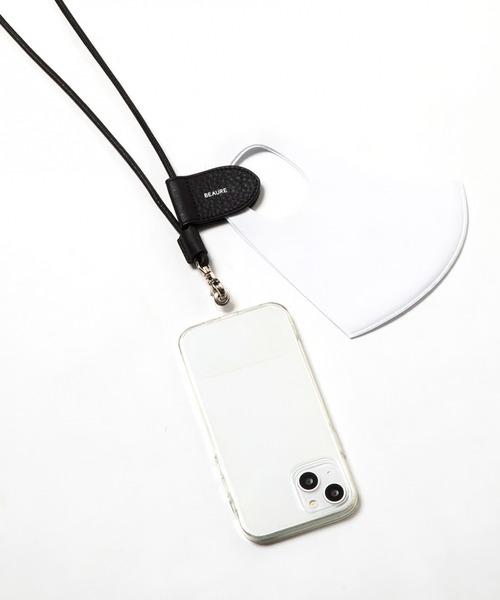 Beau're(ヴュレ)の「【BEAURE】レザーモバイル&マスクストラップショルダー B-23222(スマホグッズ・レディース・オリーブ/パープル/ネイビー/グレー/シルバー/ブラック/ライトパープル/イエロー/ブルー・FREE)」の18枚目の写真