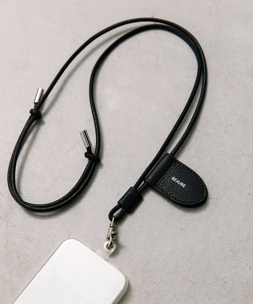Beau're(ヴュレ)の「【BEAURE】レザーモバイル&マスクストラップショルダー B-23222(スマホグッズ・レディース・オリーブ/パープル/ネイビー/グレー/シルバー/ブラック/ライトパープル/イエロー/ブルー・FREE)」の20枚目の写真