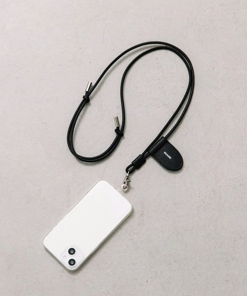 Beau're(ヴュレ)の「【BEAURE】レザーモバイル&マスクストラップショルダー B-23222(スマホグッズ・レディース・オリーブ/パープル/ネイビー/グレー/シルバー/ブラック/ライトパープル/イエロー/ブルー・FREE)」の21枚目の写真