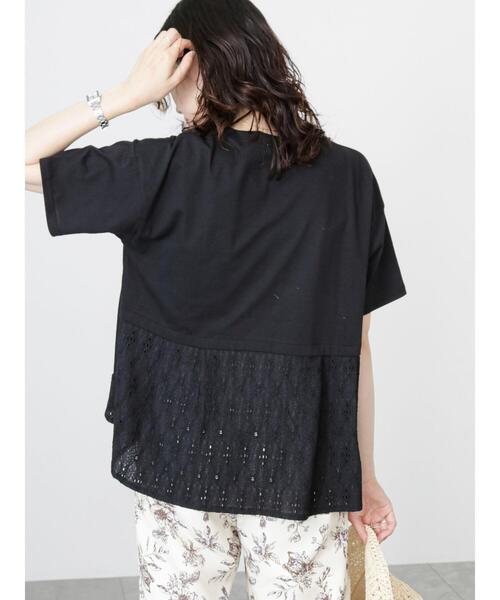 Samansa Mos2 blue（サマンサモスモスブルー）の「バックタック切替プルオーバー（Tシャツ/カットソー・レディース・ブラック/オフホワイト/ミント・F）」の17枚目の写真