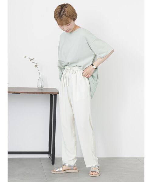 Samansa Mos2 blue（サマンサモスモスブルー）の「バックタック切替プルオーバー（Tシャツ/カットソー・レディース・ブラック/オフホワイト/ミント・F）」の21枚目の写真