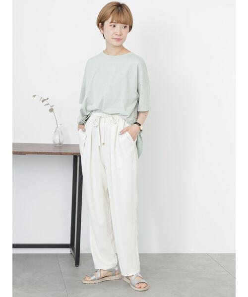 Samansa Mos2 blue（サマンサモスモスブルー）の「バックタック切替プルオーバー（Tシャツ/カットソー・レディース・ブラック/オフホワイト/ミント・F）」の5枚目の写真