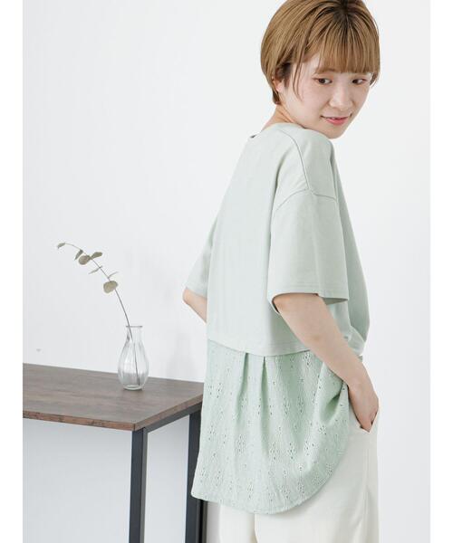 Samansa Mos2 blue（サマンサモスモスブルー）の「バックタック切替プルオーバー（Tシャツ/カットソー・レディース・ブラック/オフホワイト/ミント・F）」の22枚目の写真