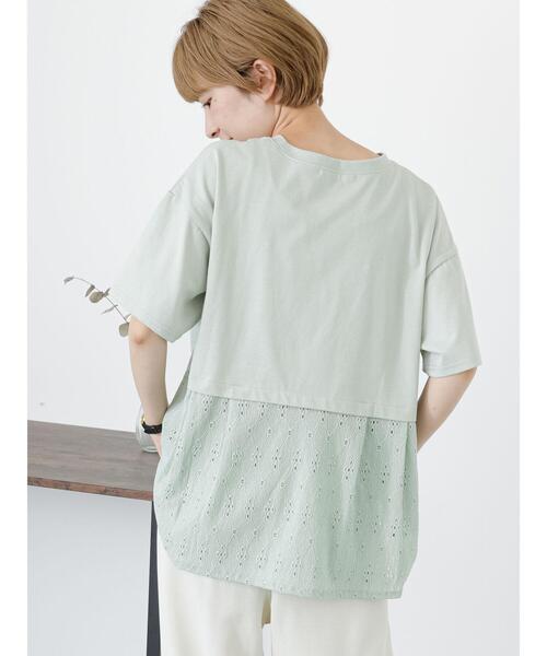 Samansa Mos2 blue（サマンサモスモスブルー）の「バックタック切替プルオーバー（Tシャツ/カットソー・レディース・ブラック/オフホワイト/ミント・F）」の6枚目の写真