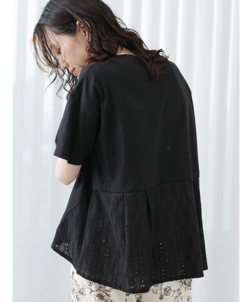 Samansa Mos2 blue（サマンサモスモスブルー）の「バックタック切替プルオーバー（Tシャツ/カットソー・レディース・ブラック/オフホワイト/ミント・F）」の3枚目の写真