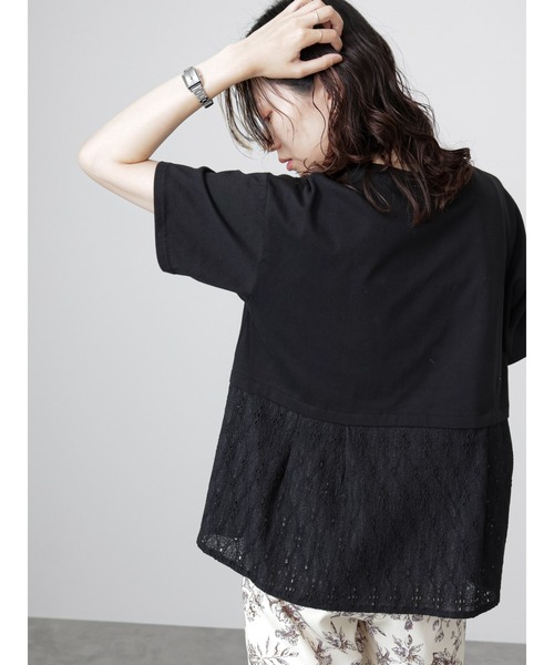 Samansa Mos2 blue（サマンサモスモスブルー）の「バックタック切替プルオーバー（Tシャツ/カットソー・レディース・ブラック/オフホワイト/ミント・F）」の19枚目の写真